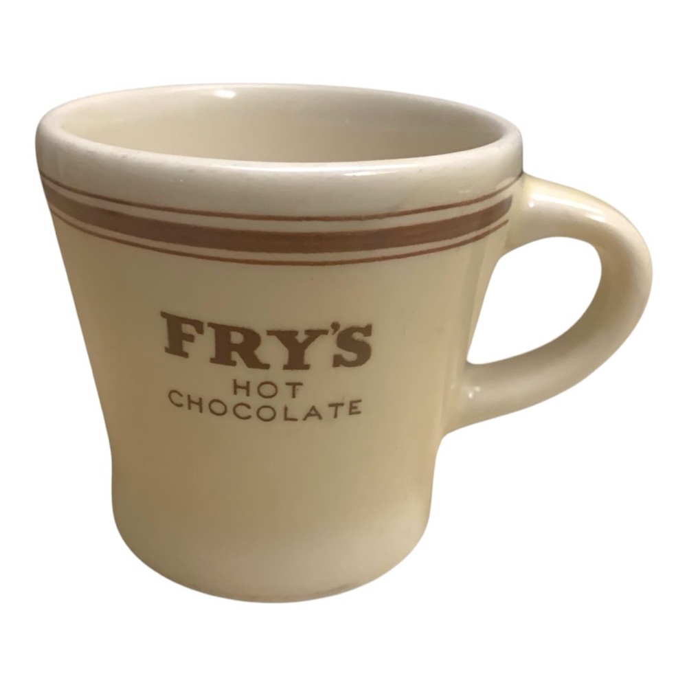 VTG 50s Fry's Hot Chocolate Duraline Grindley Hotelware Advertising Mug Cup.
